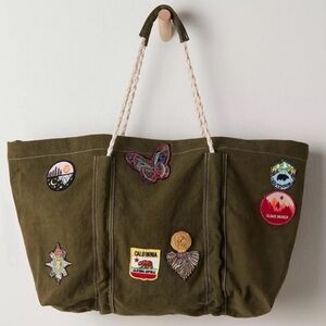 FP Movement by Free People Olive Tote Bag with Patches